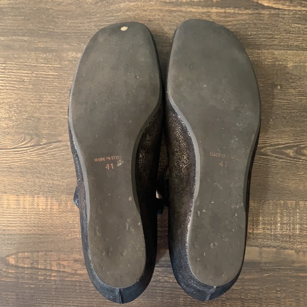 ANYI LU Suede Wedge Shoes Black And Silver - Picture 12 of 14